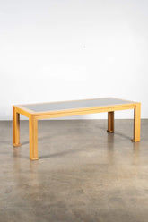 1980s Wood and Smoked Glass Dining Table