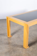 1980s Wood and Smoked Glass Dining Table