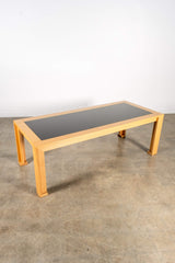 1980s Wood and Smoked Glass Dining Table