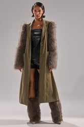 LOLITA FUR SLEEVE TRENCH