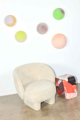 "Dot Dot Dot" (2024) Felt Wall Orb, Medium
