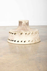 1970s Danish Ceramic Flat Dome Pendant Shade