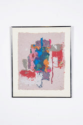 1980s Abstract Paper Pulp Art, Framed