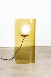 Bent Acrylic and Glass Globe Lamp - Amber