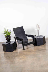 Black Slat Lounge Chair in the style of Gerrit Rietveld