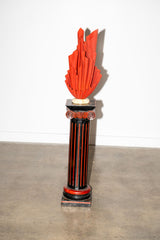 Black and Red Painted Pedestal