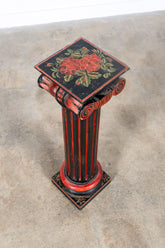 Black and Red Painted Pedestal
