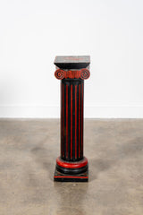 Black and Red Painted Pedestal