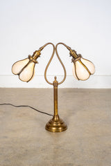 Brass Lamp with Glass Shades