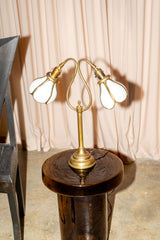 Brass Lamp with Glass Shades