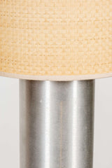 Brushed Stainless Steel Table Lamp, Tall