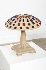 Brutalist Glass and Concrete Table Lamp