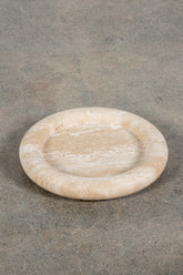 Bullnosed-Edge Travertine Plate, Large
