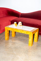 Burl and Marble Side Table