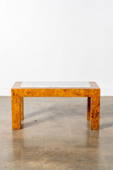 Burl and Marble Side Table
