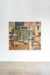 "Corner of Room", Abstract Painting in Original Frame