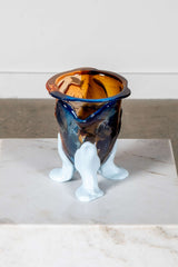 Amazonia Vase (Small), Pink, Light Blue, Brown and Matte Pastel Blue