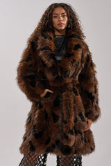 JUSTINE FAUX FUR COAT