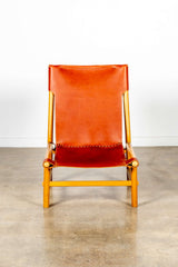 Burgundy Leather Highback Lounge Chair