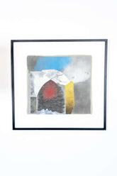 "Untitled" (1987), Grey, Yellow and Blue Abstract