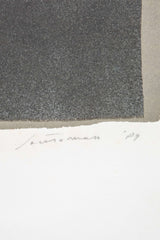 "Untitled" (1987), Grey, Yellow and Blue Abstract