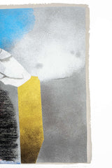 "Untitled" (1987), Grey, Yellow and Blue Abstract