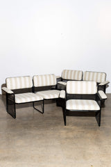 1970s Italian Solarium 3 Piece Set, Newly Upholstered