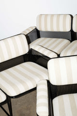 1970s Italian Solarium 3 Piece Set, Newly Upholstered