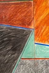 Abstract Cubist Pastel in Wood Frame