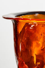 Amazonia Vase (Large), Clear Orange and Blue with Pastel Blue Feet