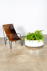 Black Wire And Hide Sling Chair In The Style Of Vernor Panton