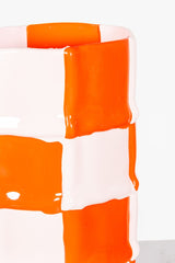 Bamboo Vase (Large), Matte Orange and Pastel Pink