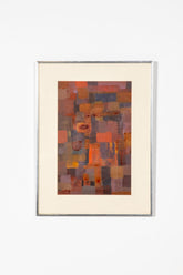 "Reds", Abstract Painting in Silver Frame