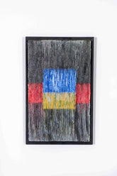 "Gray, Blue, Yellow and Red", Textured Colourblock Painting