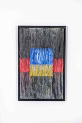 "Gray, Blue, Yellow and Red", Textured Colourblock Painting