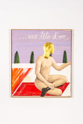 "Une Tete D'or" Mixed Media Painting