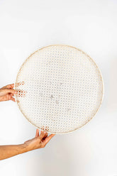 1950s White Perforated Metal Tray