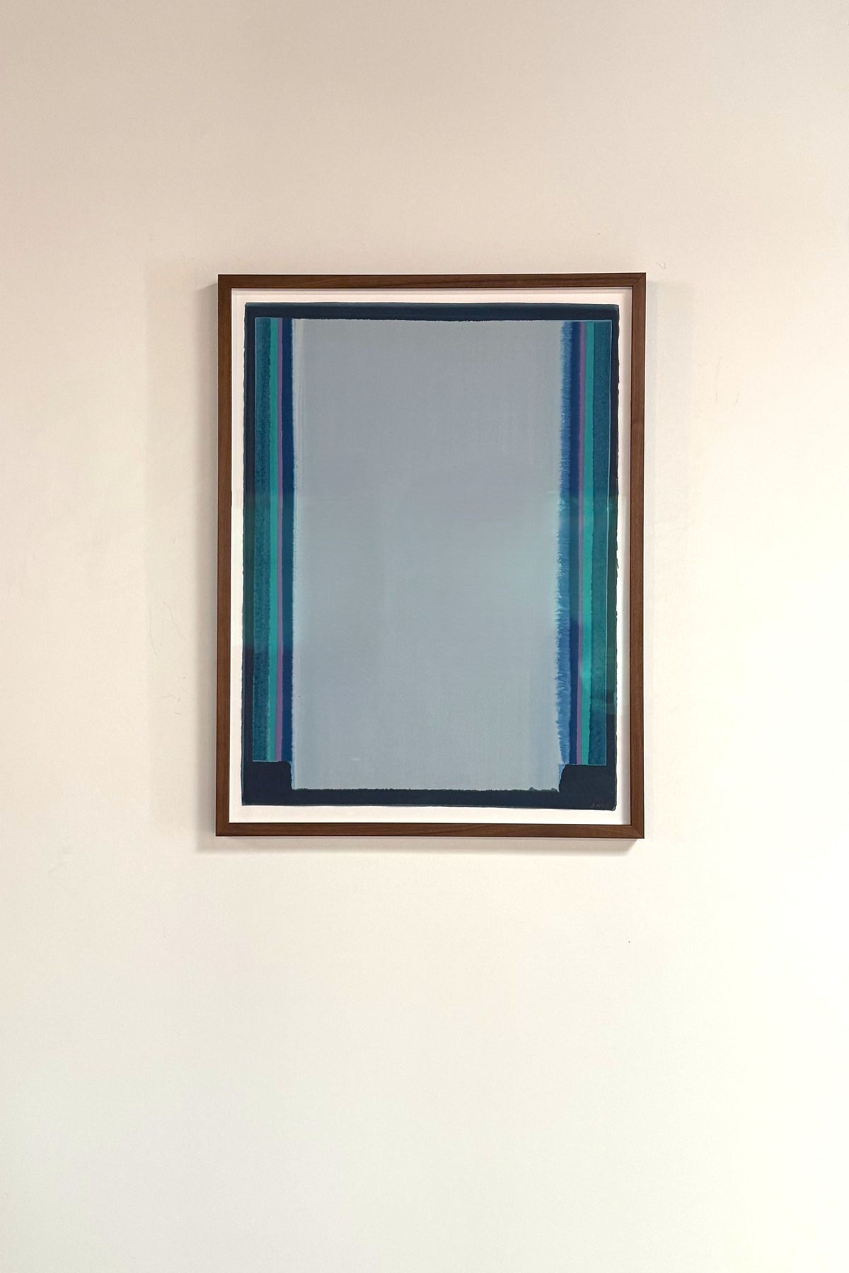Abstract Painting On Paper 3 (Grey, Blue & Teal)