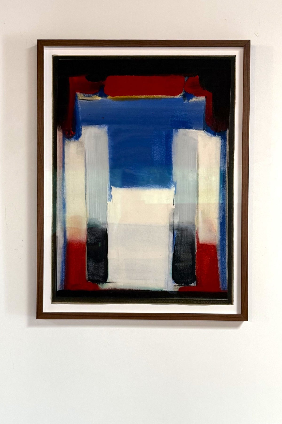 Abstract Painting On Paper 4 (Red & Blue)