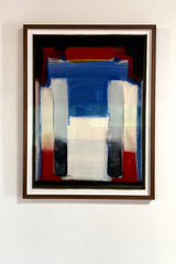 Abstract Painting On Paper 4 (Red & Blue)