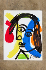 Abstract Portrait on Paper, Unframed 1