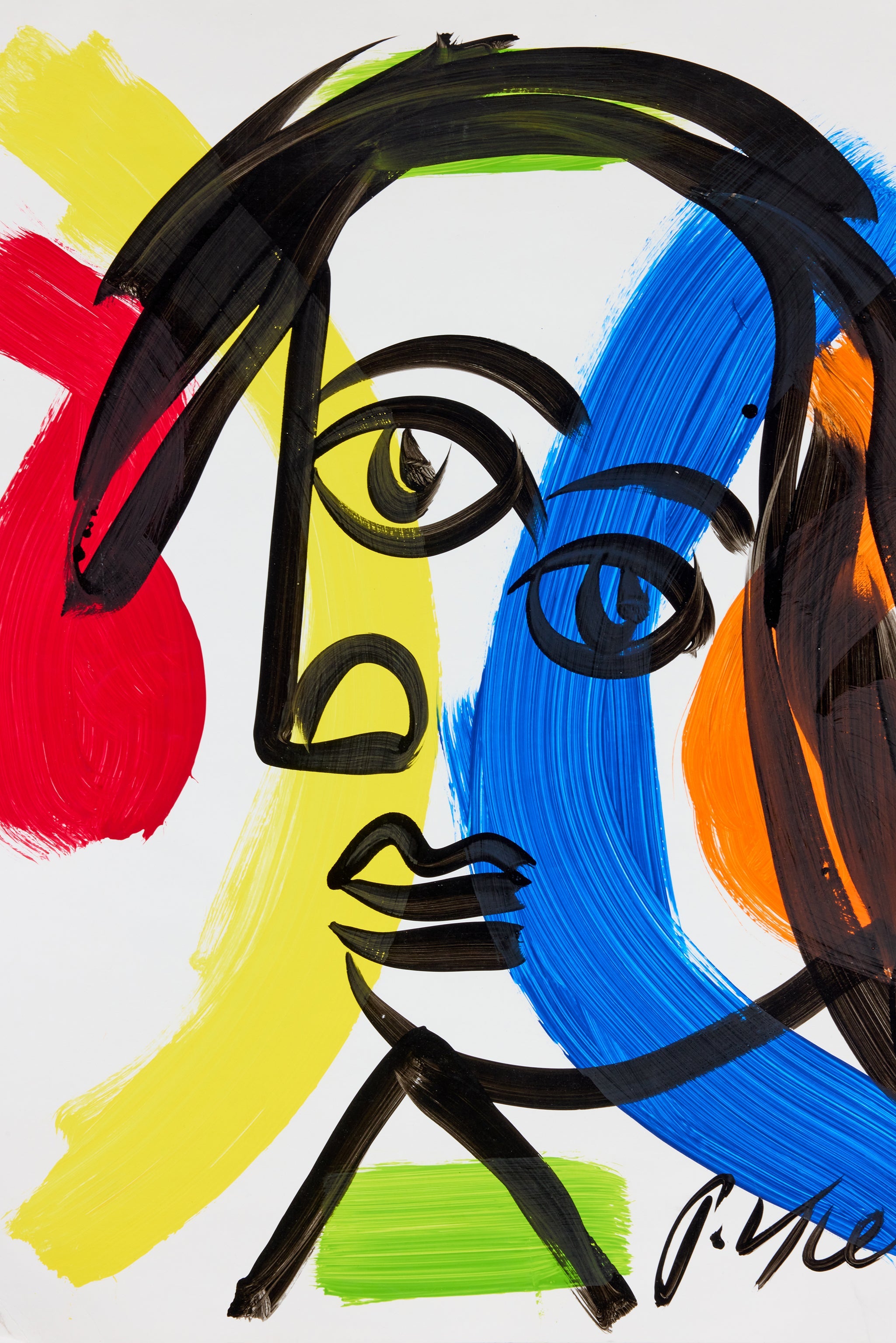 Abstract Portrait on Paper, Unframed 1