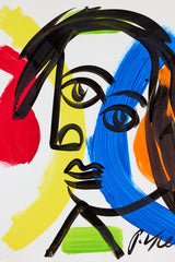 Abstract Portrait on Paper, Unframed 1