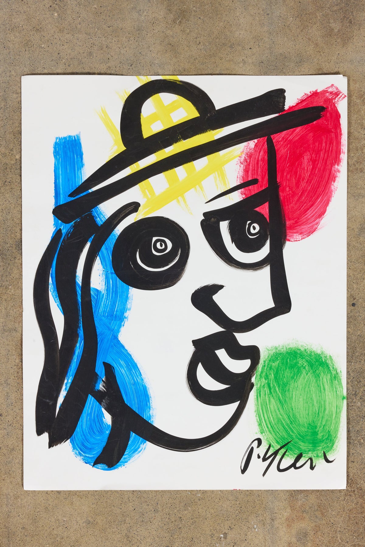 Abstract Portrait on Paper, Unframed 2