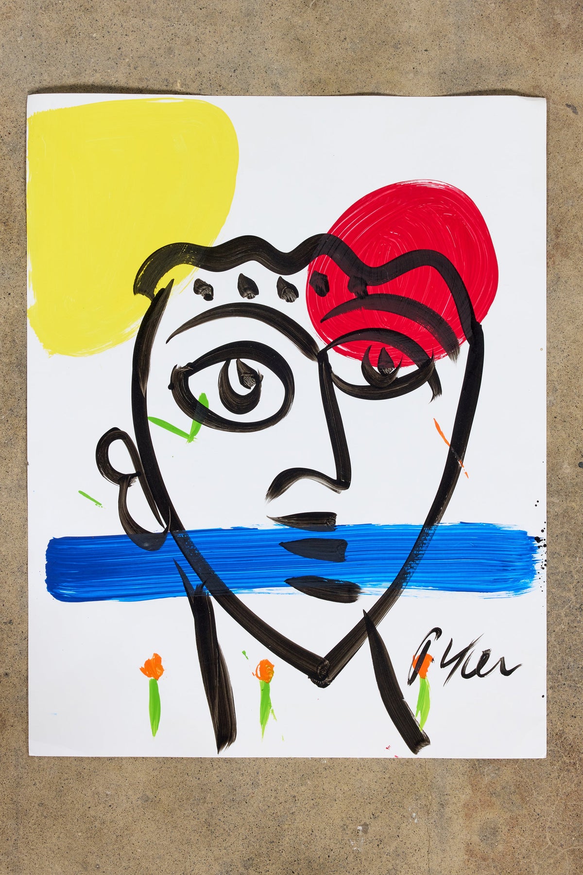 Abstract Portrait on Paper, Unframed 5