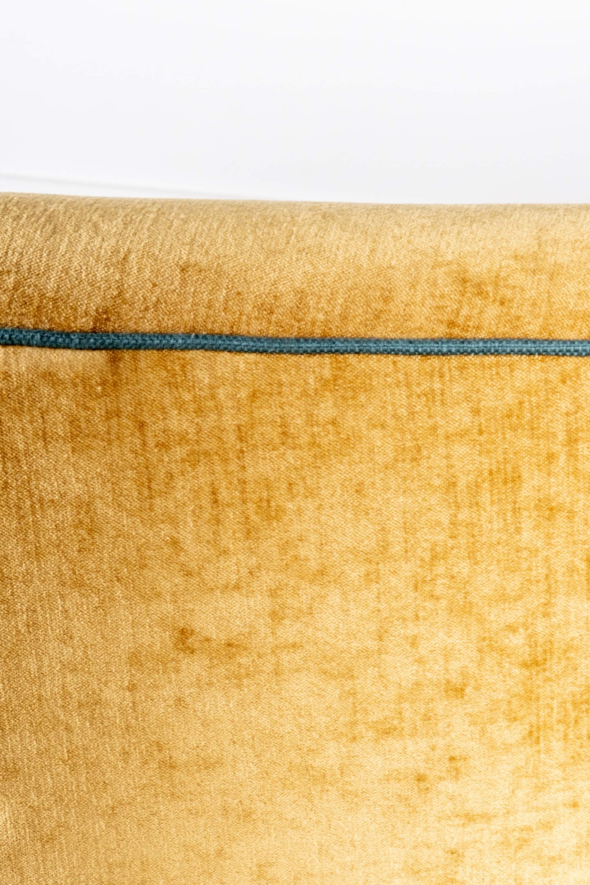 1950s Curved Velvet Sofa