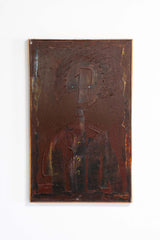 1950s Oil Portrait in Handmade Frame