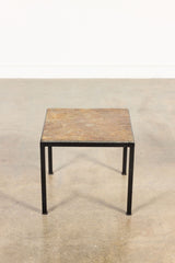 1950s Slate Top Side Table
