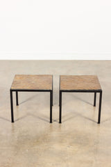 1950s Slate Top Side Table