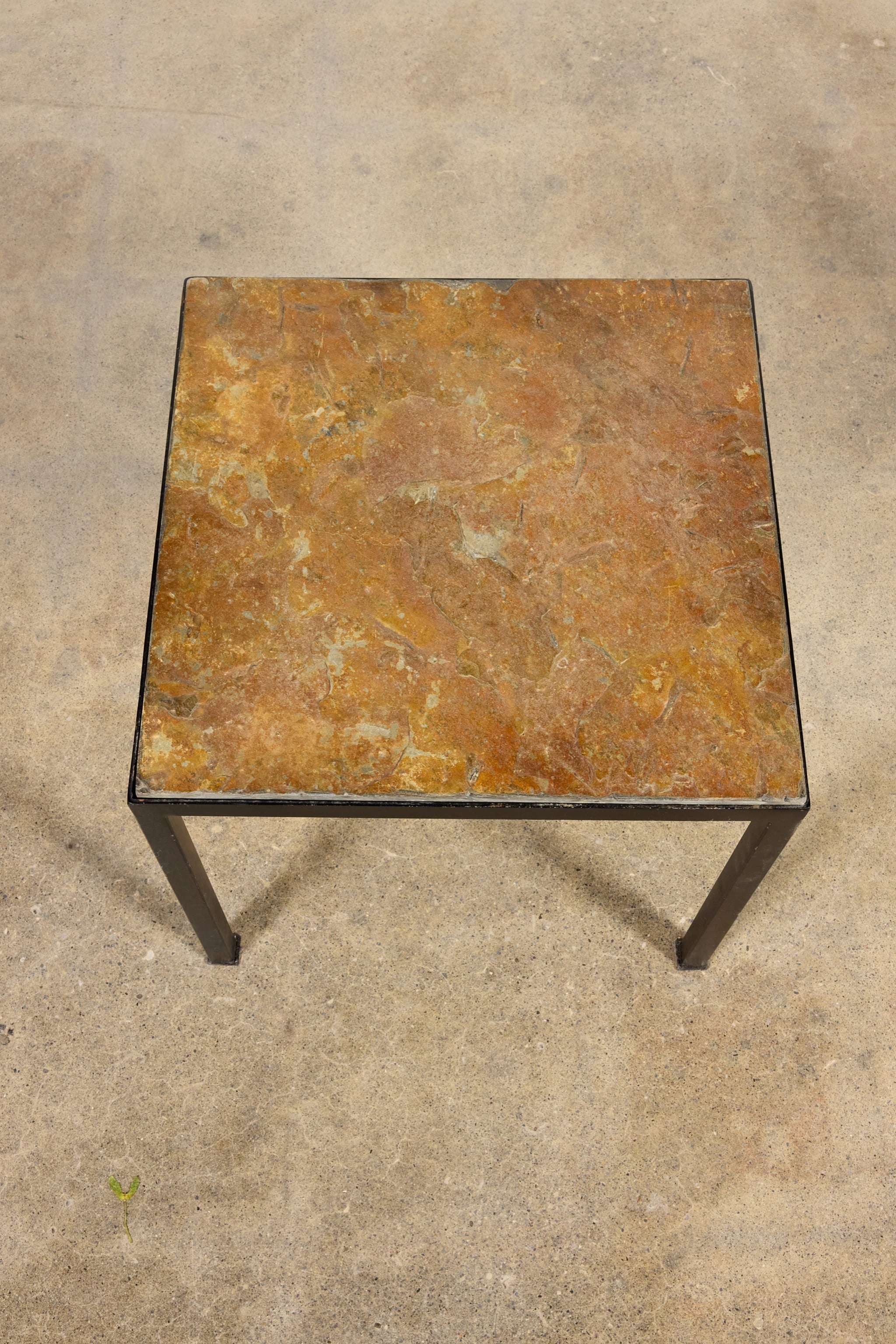 1950s Slate Top Side Table